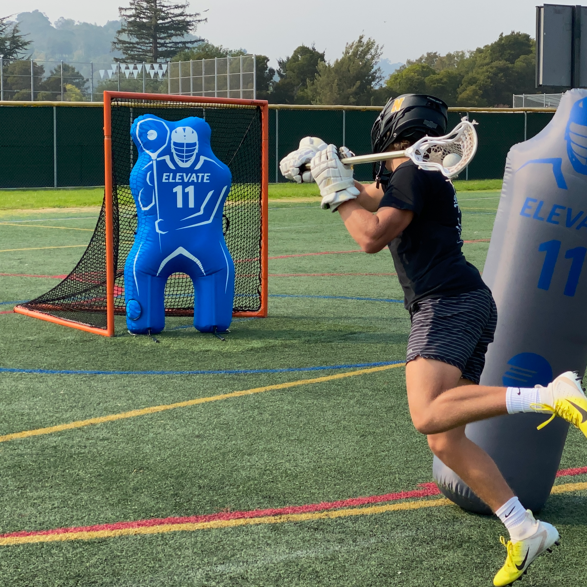 lacrosse shooting drills with the 11th man dummies training equipment for practice.