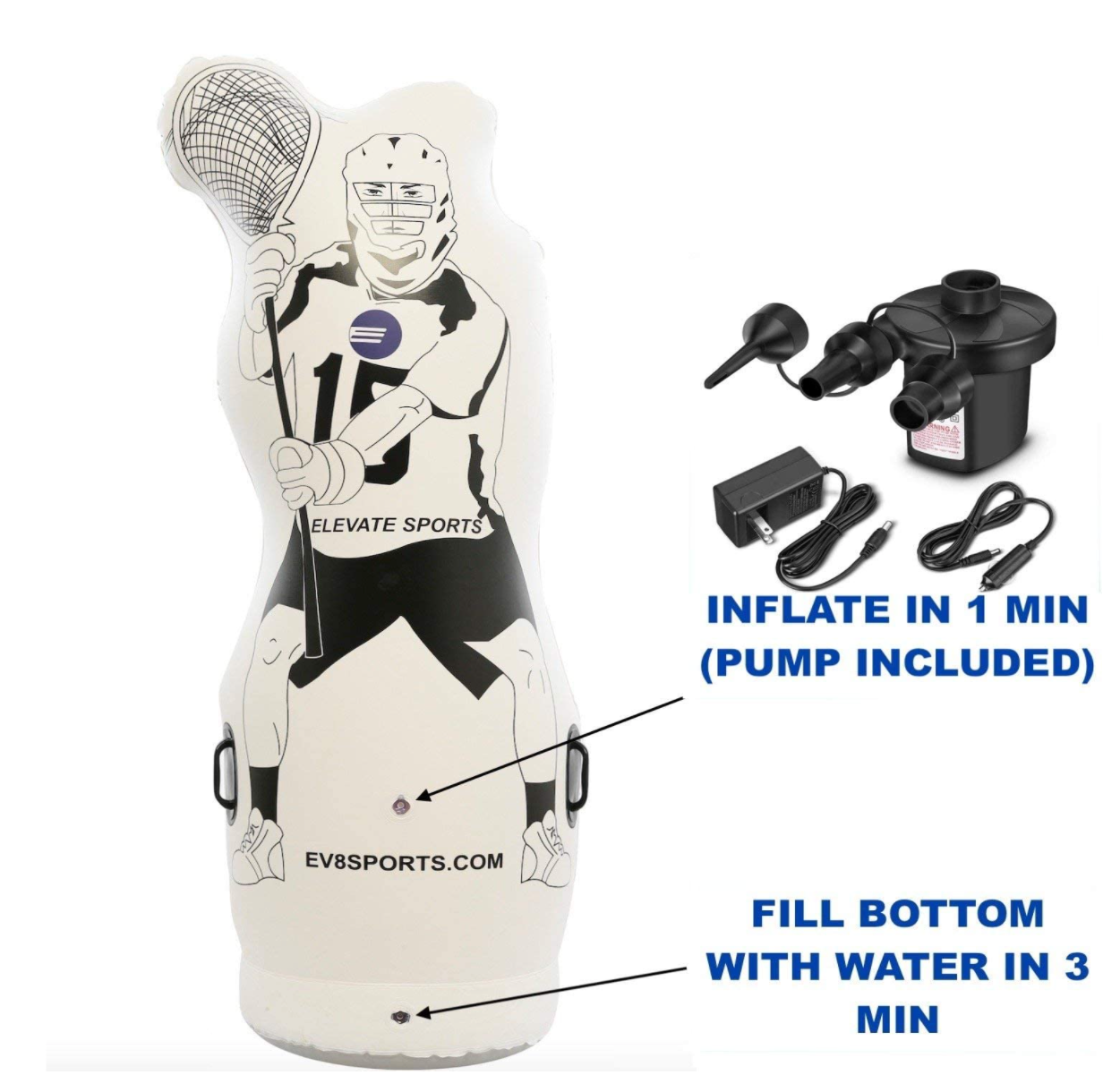 inflatable dummy with pump and pop up function