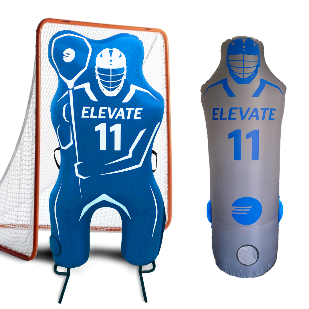 Elevate 11th Man Inflatable Lacrosse Goalie Carry Bag Shot Blocker and shooting target, and defender mannequin pack