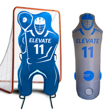 Load image into Gallery viewer, Elevate 11th Man Inflatable Lacrosse Goalie Carry Bag Shot Blocker and shooting target, and defender mannequin pack