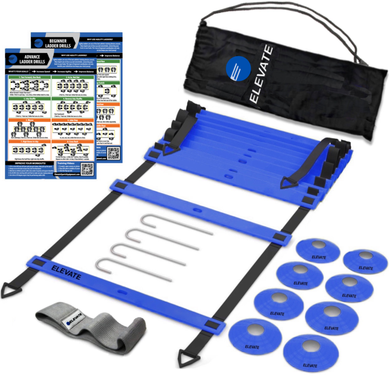 Agility Ladder + Agility Cones + Fabric Resistance Band Training Set to improve athleticism