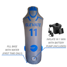 Load image into Gallery viewer, 11th man inflatable lacrosse defender comes with a pump to inflate anywhere. Great for all sports lacrosse soccer football basketball