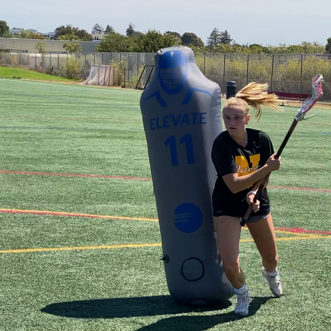 lacrosse dodging drills inside roll with the defender on your back 11th man lacrosse dummy