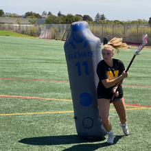Load image into Gallery viewer, lacrosse dodging drills inside roll with the defender on your back 11th man lacrosse dummy