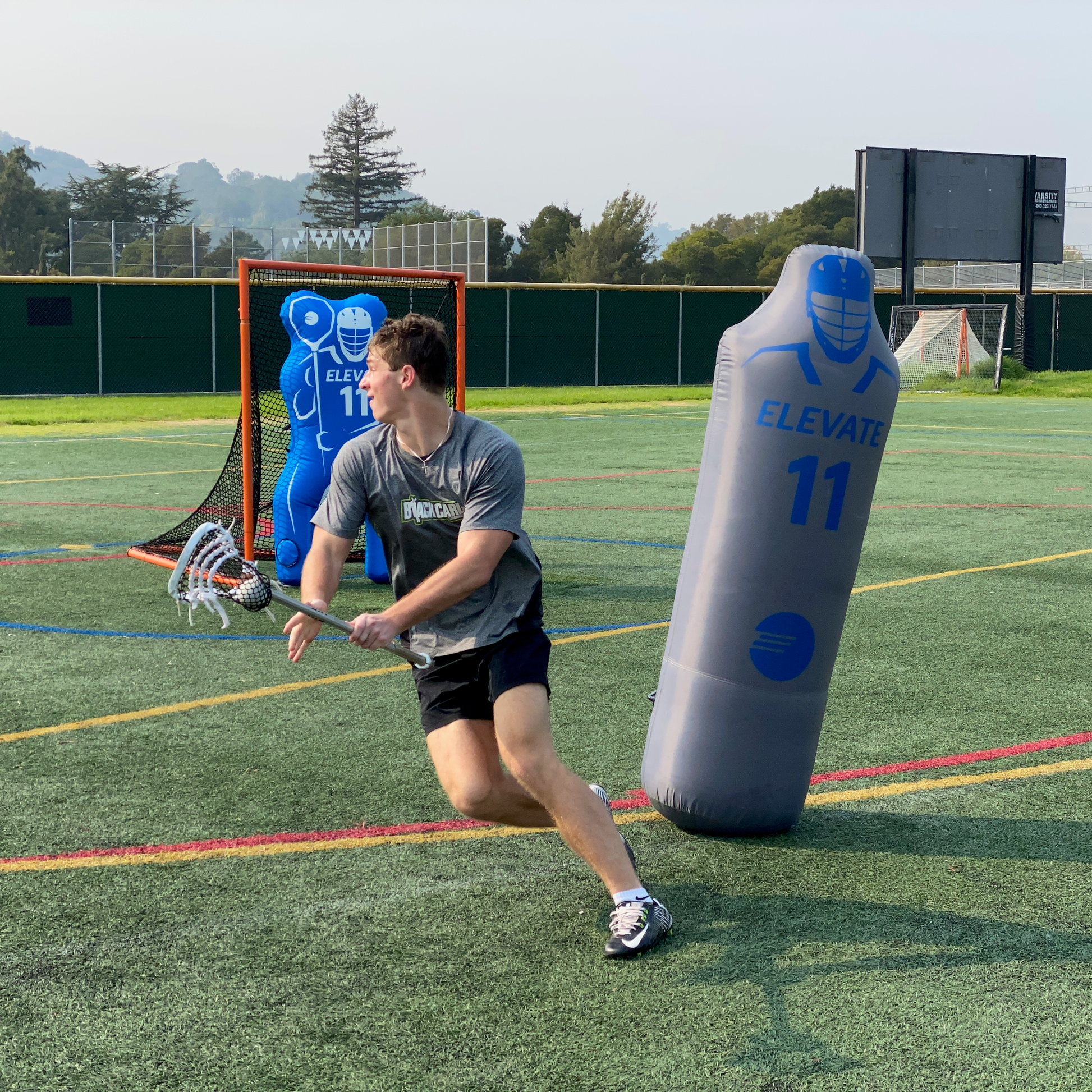 lacrosse dodging fundamentals with the 11th man dummies