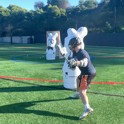 Elevate 11th Man Inflatable Lacrosse Goalie Shot Blocker and shooting target. Set up in under 2 minutes
