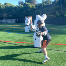 Load image into Gallery viewer, Elevate 11th Man Inflatable Lacrosse Goalie Shot Blocker and shooting target. Set up in under 2 minutes